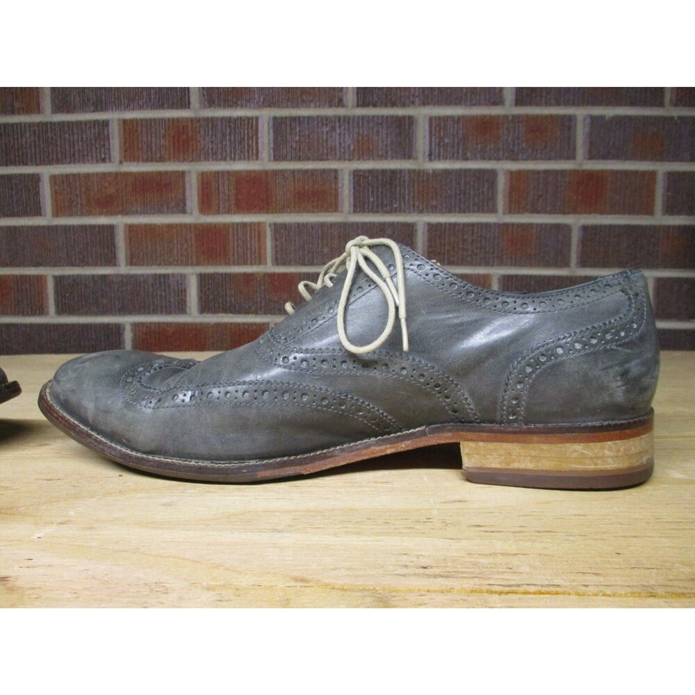 Cole Haan Mens Gray Leather Wingtip Oxford Dress Shoes C25125 Preppy 12 M - Picture 12 of 15